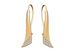 Золотые cерьги классические с фианитом