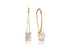 Золотые cерьги с фианитом