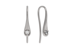 Серебряные cерьги классические с фианитом