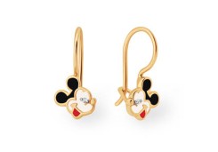 Золотые cерьги классические с фианитом