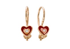 Золотые cерьги классические с фианитом