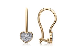 Золотые cерьги классические с фианитом