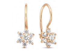 Золотые cерьги классические с фианитом