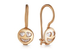 Золотые cерьги классические с фианитом