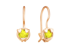 Золотые cерьги классические с фианитом