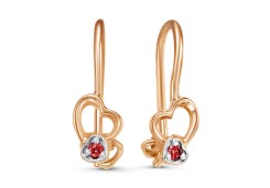 Золотые cерьги классические с фианитом