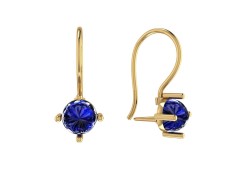 Золотые cерьги со шпинелью