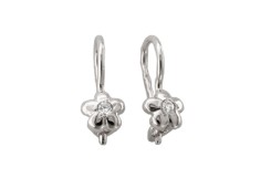 Серебряные cерьги классические с фианитом