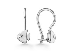 Серебряные cерьги классические с фианитом