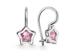 Серебряные cерьги классические с фианитом