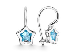 Серебряные cерьги классические с фианитом