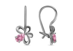 Серебряные cерьги классические с фианитом