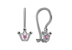 Серебряные cерьги классические с фианитом