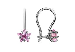 Серебряные cерьги классические с фианитом