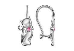 Серебряные cерьги классические с фианитом