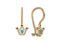 Серебряные cерьги классические с позолотой с фианитом