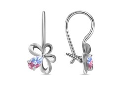 Серебряные cерьги классические с кварцем