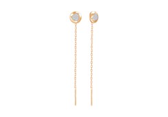 Золотые cерьги классические с фианитом