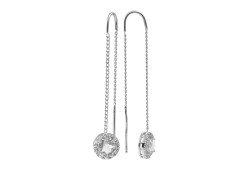 Серьги классические из белого золота с фианитом