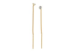 Золотые cерьги с фианитом