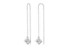 Серебряные cерьги классические с фианитом