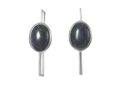 Серебряные cерьги с авантюрином