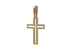 Золотая подвеска с бриллиантом