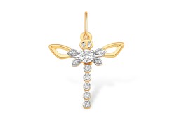 Золотая подвеска с фианитом