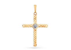 Золотая подвеска с фианитом