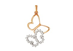 Золотая подвеска с фианитом