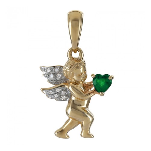 Золотая подвеска с изумрудом