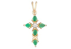 Золотая подвеска с изумрудом