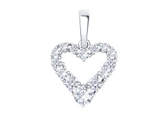 Подвеска из белого золота с фианитом