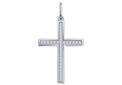 Подвеска из белого золота с фианитом