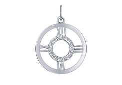Подвеска из белого золота с фианитом