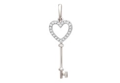 Подвеска из белого золота с фианитом