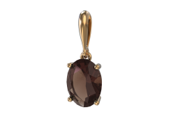 Золотая подвеска с раух-топазом
