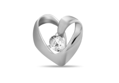 Подвеска из белого золота с фианитом