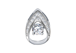 Подвеска из белого золота с фианитом