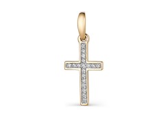 Серебряная подвеска с позолотой с фианитом