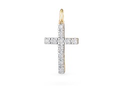 Серебряная подвеска с позолотой с фианитом