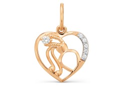 Золотая подвеска с фианитом