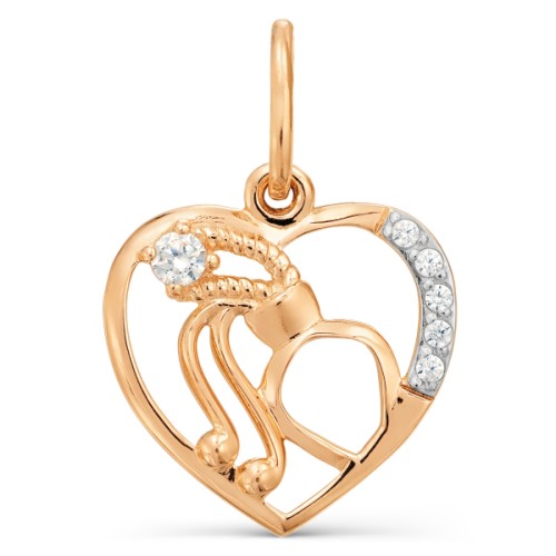 Золотая подвеска с фианитом