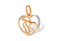 Золотая подвеска с фианитом