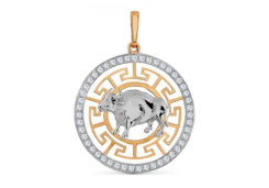 Золотая подвеска с фианитом