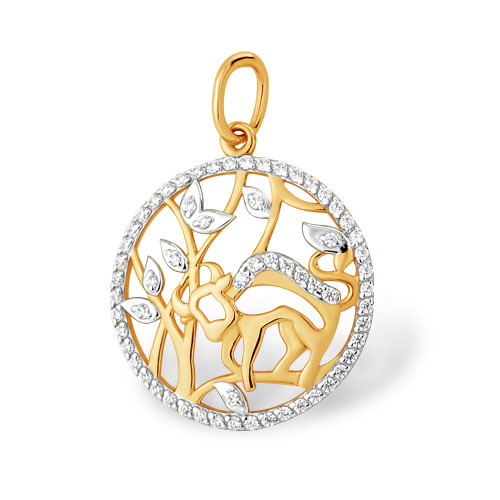 Золотая подвеска с фианитом