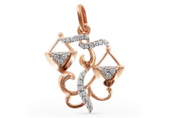 Золотая подвеска с фианитом
