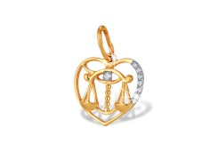 Золотая подвеска с фианитом