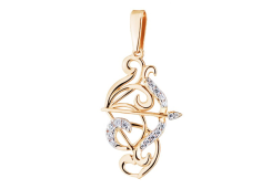 Золотая подвеска с фианитом