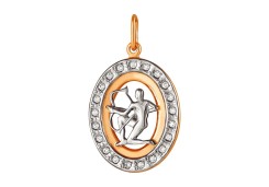 Золотая подвеска с фианитом